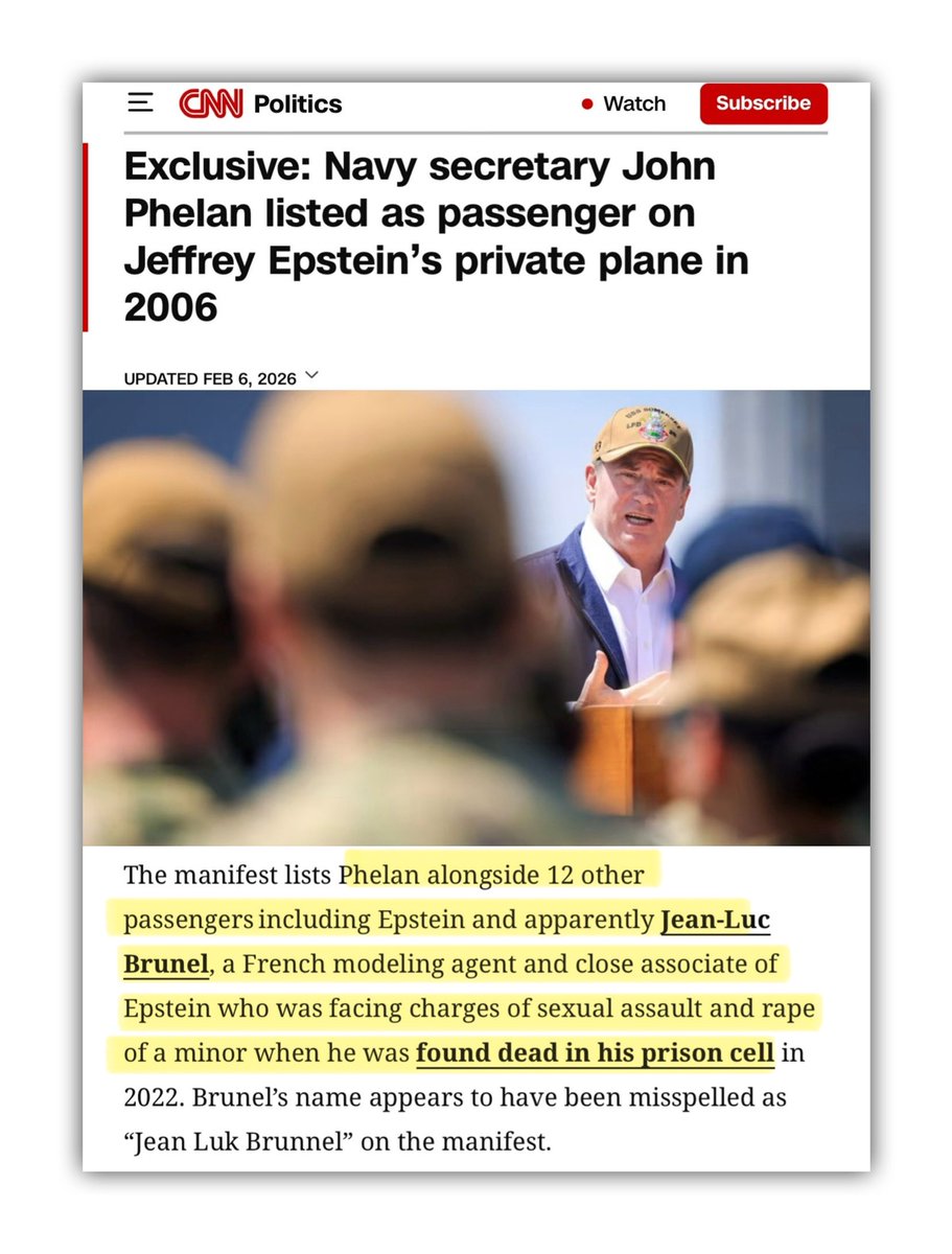GenXGirl1994's tweet photo. Trump’s Secretary of Navy, John Phelan has been removed, effective immediately
In Feb, Phelan was reported in the Epstein files on a trip with Epstein & Jean Luc Brunel
Phelan was a major donor to Trump’s campaign & had no experience with the military before Trump nominated him https://t.co/fLqPmyyvU4