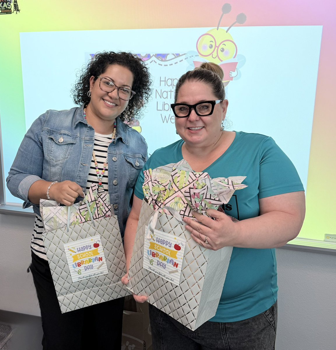 NGuereque_CTES's tweet photo. Wishing a wonderful Librarians Week to our two dedicated librarians whose passion for reading and learning enriches our entire community. 🧑🏻‍🏫We truly appreciate their love for reading @CTrails_ES ! 📚
 #CTEHeartAtWork #TEAMSISD @DRico_CTES https://t.co/Px2OZS3iKX