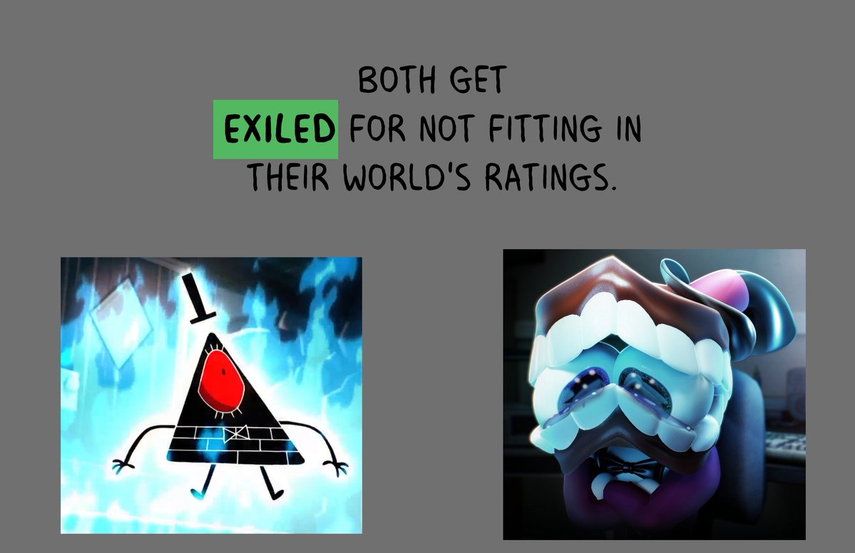 Kamy2425's tweet image. The more I think about Bill and Caine...the more I think this dynamic between them would be great if they met.

Or...what if they have swapped places? 🤔

#cainexbill #gravityfalls #TADC #TheAmazingDigitalCircus #cainebill #digitalpossession