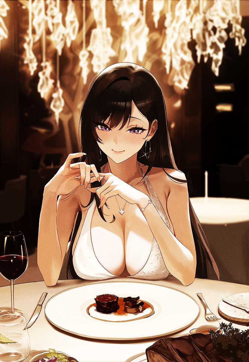 ⠀ 
She took herself out to dinner.
⠀