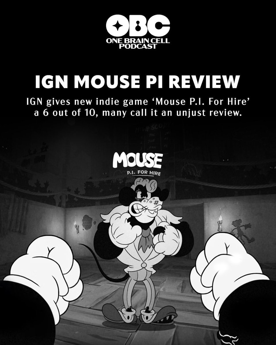 1braincellshow's tweet photo. IGN gives new indie game ‘Mouse P.I. For Hire’
a 6 out of 10, many call it an unjust review. What do you think? https://t.co/FPSvamwZH3