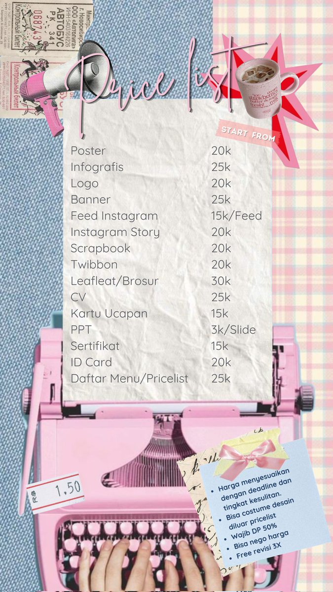 ℎ𝑎𝑖 ! - 𝗖𝗼𝘃𝗲𝘀 𝙊𝙥𝙚𝙣 ★

ready jasa joki desain 🥛🧸
- logo
-ppt
-Feed Instagram
-poster
-banner
-twiboon
-infografis
-scrapbooks
- ect (sesuai req)

° 𝗅𝖾𝗀𝗀𝗈 𝑘𝑛𝑜𝑐𝑘 my dm or whatApss on bio

#zonauang #zonajajan #jasadesain #jokitugas