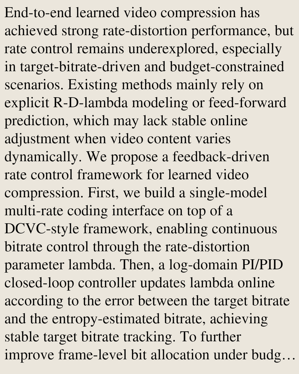 Feedback-Driven Rate Control for Learned Video Compression Zhiheng Xu ...