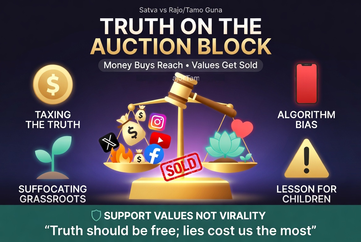 APLatestNews's tweet image. - *Paying for reach shouldn’t mean buying our values.*
- *Teach kids that leadership is earned, not purchased.*
- *Support civic media and grassroots voices — not just paid attention.* #SocialMediaTruth #ValuesOverVirality #DigitalDharma #WakeUpCall #Arishadvarg #Ashtavyasan