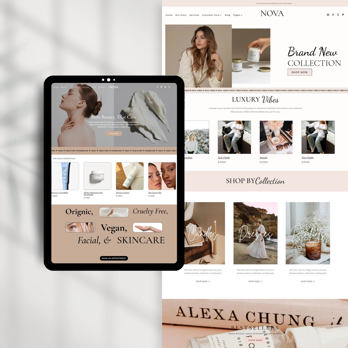 Behivetemplates's tweet photo. Skincare Shop E-commerce Website Template by Behive Templates

✨ Clean skincare store design
✨ Drag and drop editing
✨ Mobile friendly layout
✨ SEO friendly
✨ Divi Lifetime License

Learn More: https://t.co/h3Woz1rigx

#behivetemplates #ecommercewebsite #skincarewebsite https://t.co/f1zeOfDkin