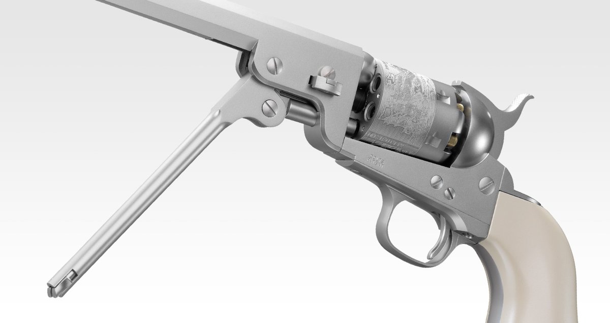 gifu36768954's tweet image. #東京マルイ のエアーリボルバーPROシリーズ第7弾
M1851NAVY シルバーモデルが在庫ラスト1点！
10歳以上用 #エアコキ と侮るなかれ、パーカッションキャップの装着から
ローディングレバー操作
バレル・シリンダー・フレームへの分解など
実銃のギミックを盛り込んだ一挺です！

税込￥26,300
#サバゲ