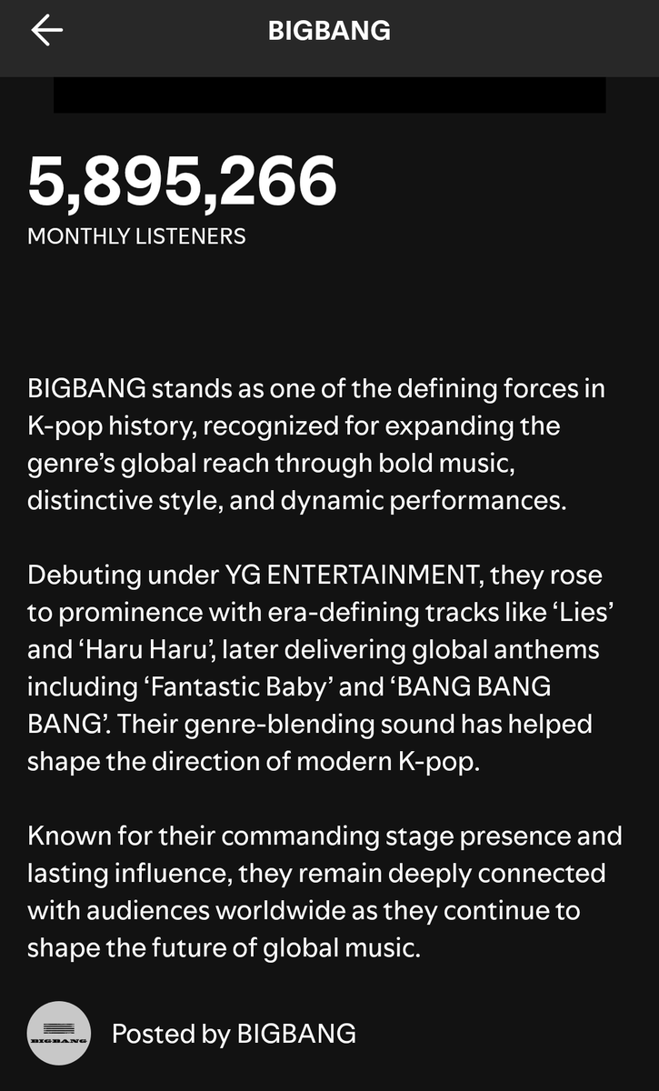 Coup_dEtat5's tweet photo. #BIGBANG 's SPOTIFY ARTIST PROFILE HAS BEEN UPDATED FOR THE FIRST TIME IN 8 YRS !

NOTABLY THE GROUP GAINED ~ 1M NEW MONTHLY LISTENERS FOLLOWING COACHELLA!

VIPS PLEASE FOLLOW THEM &amp; SAVE THE "THIS IS BIGBANG" PLAYLIST.
https://t.co/y993ele4P3 https://t.co/1ApOb592Vm
