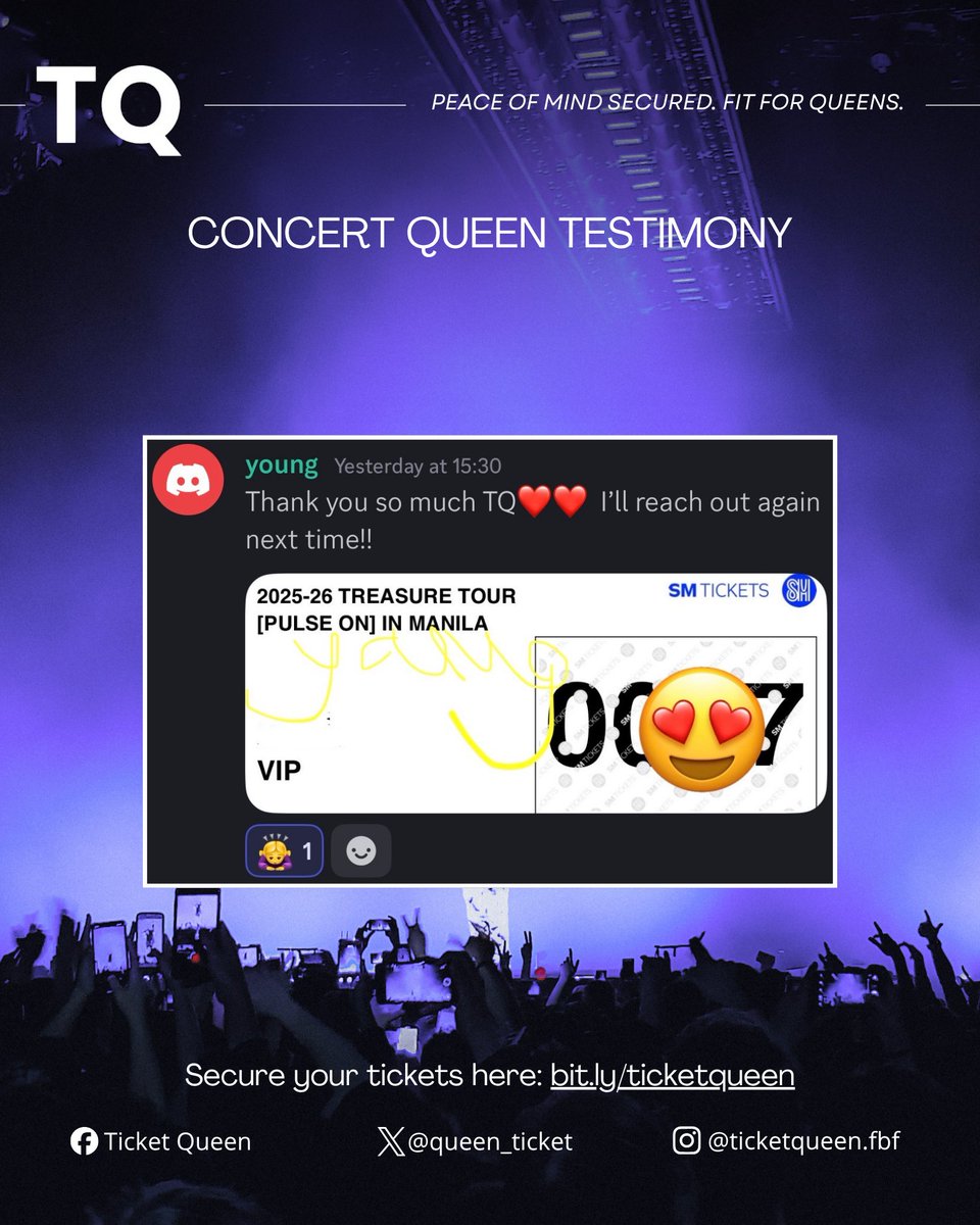 Ticket Queen | Peace of mind secured tweet media