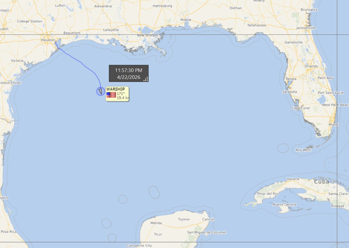 FlconEYES's tweet image. USS Kearsarge (LHD-3) (MMSI: 368702000)   
Third Wasp-class amphibious assault ship of the #USNavy

Departing from #Houston
#VesselAlert #AIS #Maritime #OSINT #22Abr
