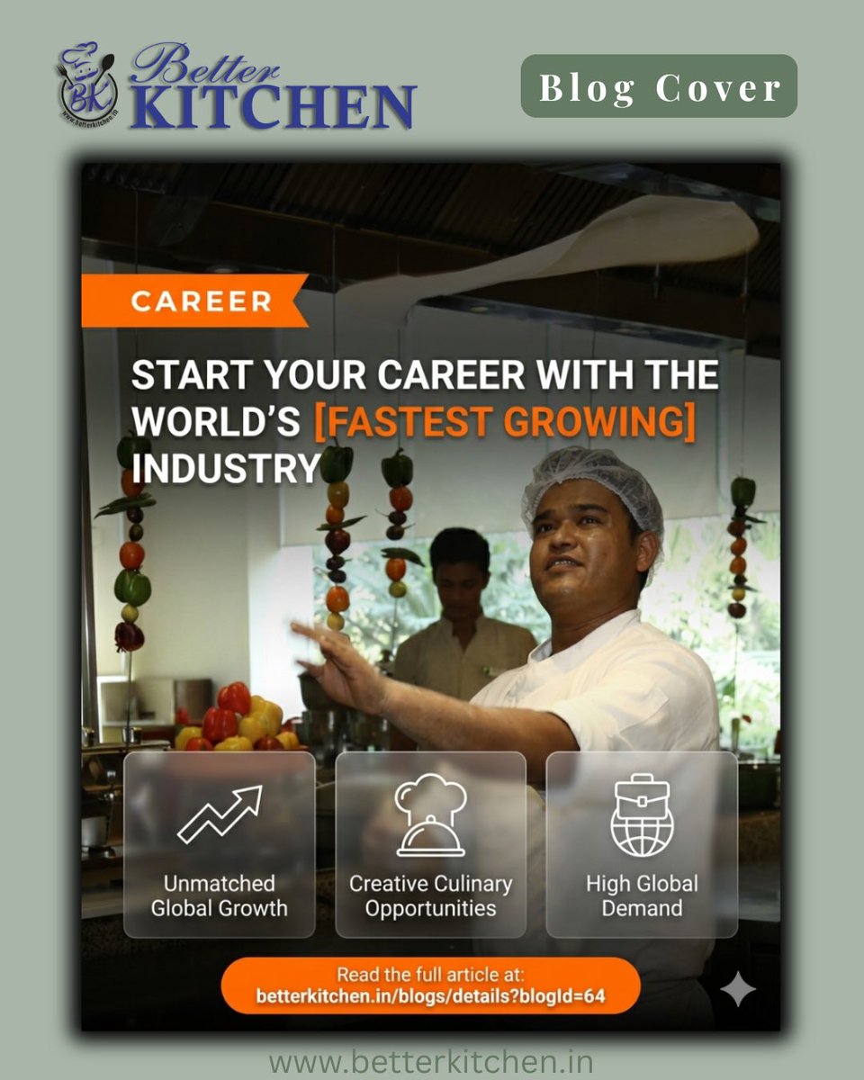 KitchenBetter's tweet image. Looking for a career with unmatched global growth and high demand? 📈🧑‍🍳 Dive into the creative culinary opportunities waiting for you today. 🌍✨
Read the full article here: betterkitchen.in/blogs/details?…. 

#Hospitality #CulinaryArts #CareerGoals #BetterKitchen #ChefLife #careergrowth