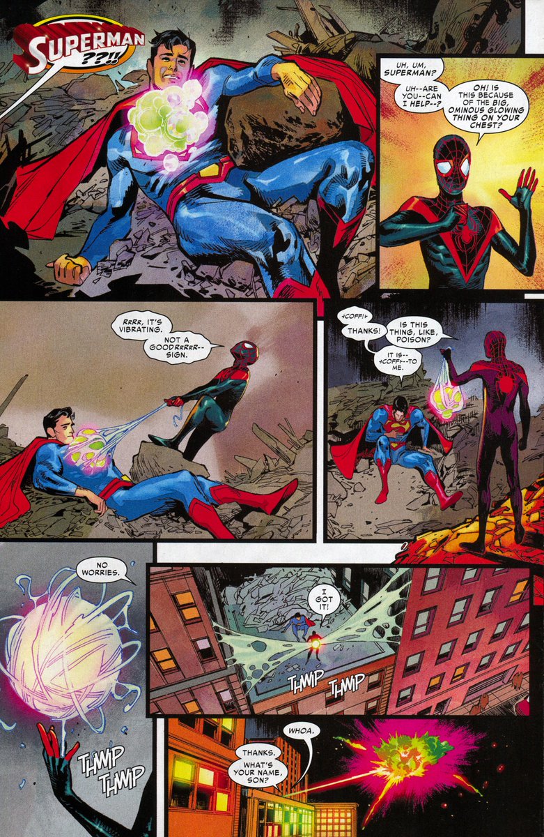 EARTH_1610_616's tweet photo. Never in a million years did I think we'd have a Superman and Spider-Man (Miles) story by Bendis and Pichelli. Fuck yeah https://t.co/E3WNX5cEP5