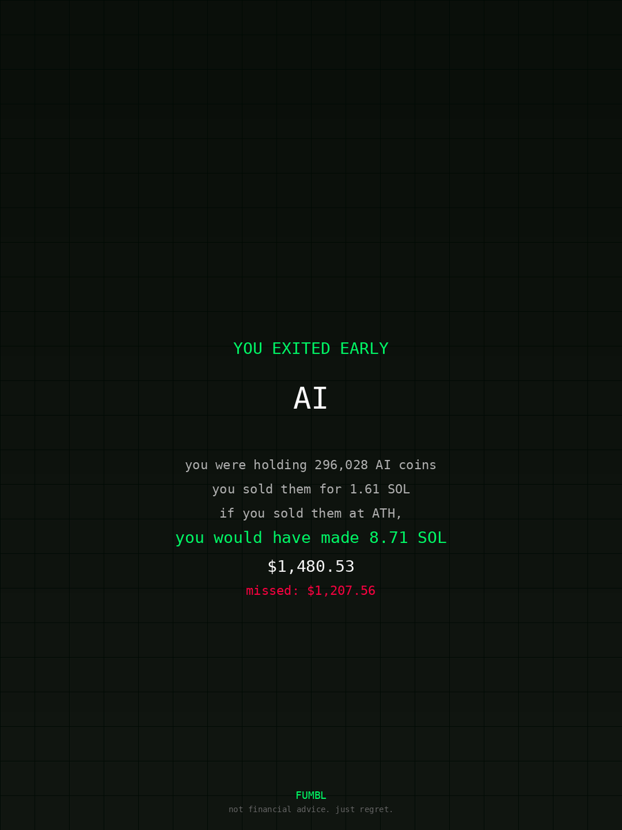 husseinalshrafy's tweet image. Peeped fumbledbags.com only to see I didn't cash out on $AI 
coulda been up 

8gsarSg98sDGTZ1ym6HacmJ4G8HLigdKeXUstPrFq5UF 
#rainbow
#edge