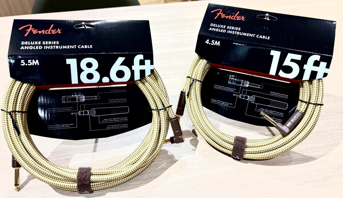 yamano_guitar's tweet image. Fenderのツイード柄シールド入荷しました！4.5メートルと5.5メートルの２種類です！美しいです！#GinzaGuitarGarden #guitar #cable