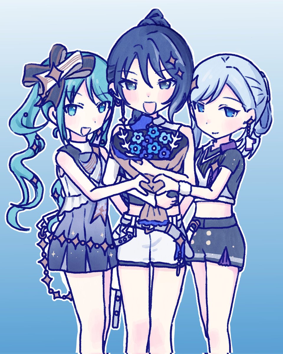 pan_Leoneed's tweet image. 自分にお疲れさま絵ですが単体でもどうぞ…💐🫶　#prsk_FA ワールドリンク