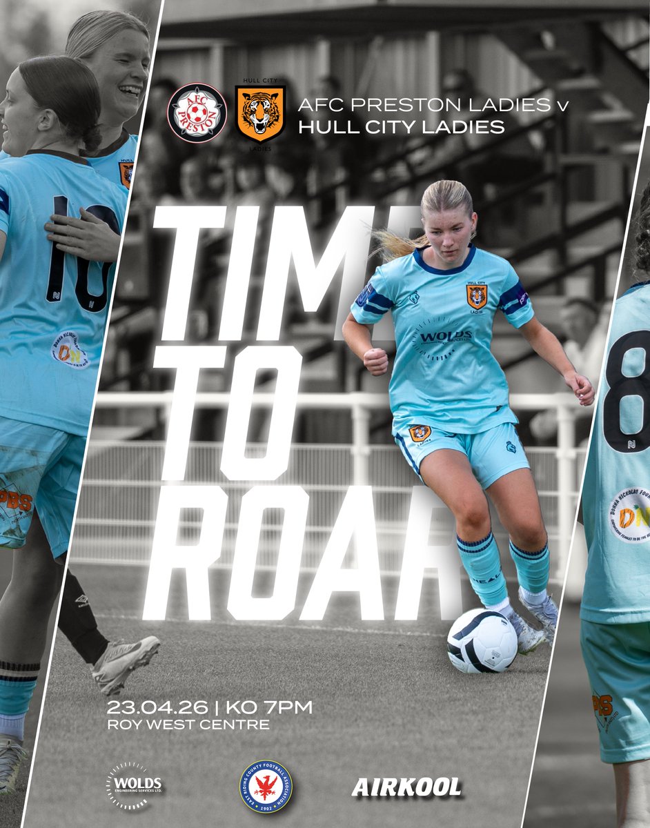 HullCityLFC's tweet photo. ITS GAME DAY!

It’s another Cup Final game for our Development Team today!
This time round they face AFC Preston Ladies in the East Riding FA Women’s County Cup!🐯

Come down and roar the Tigresses on!
🎟️Ticket prices on entry: £4 for adults and £2 for concessions.

#TimeToRoar https://t.co/QtPauMzcu8