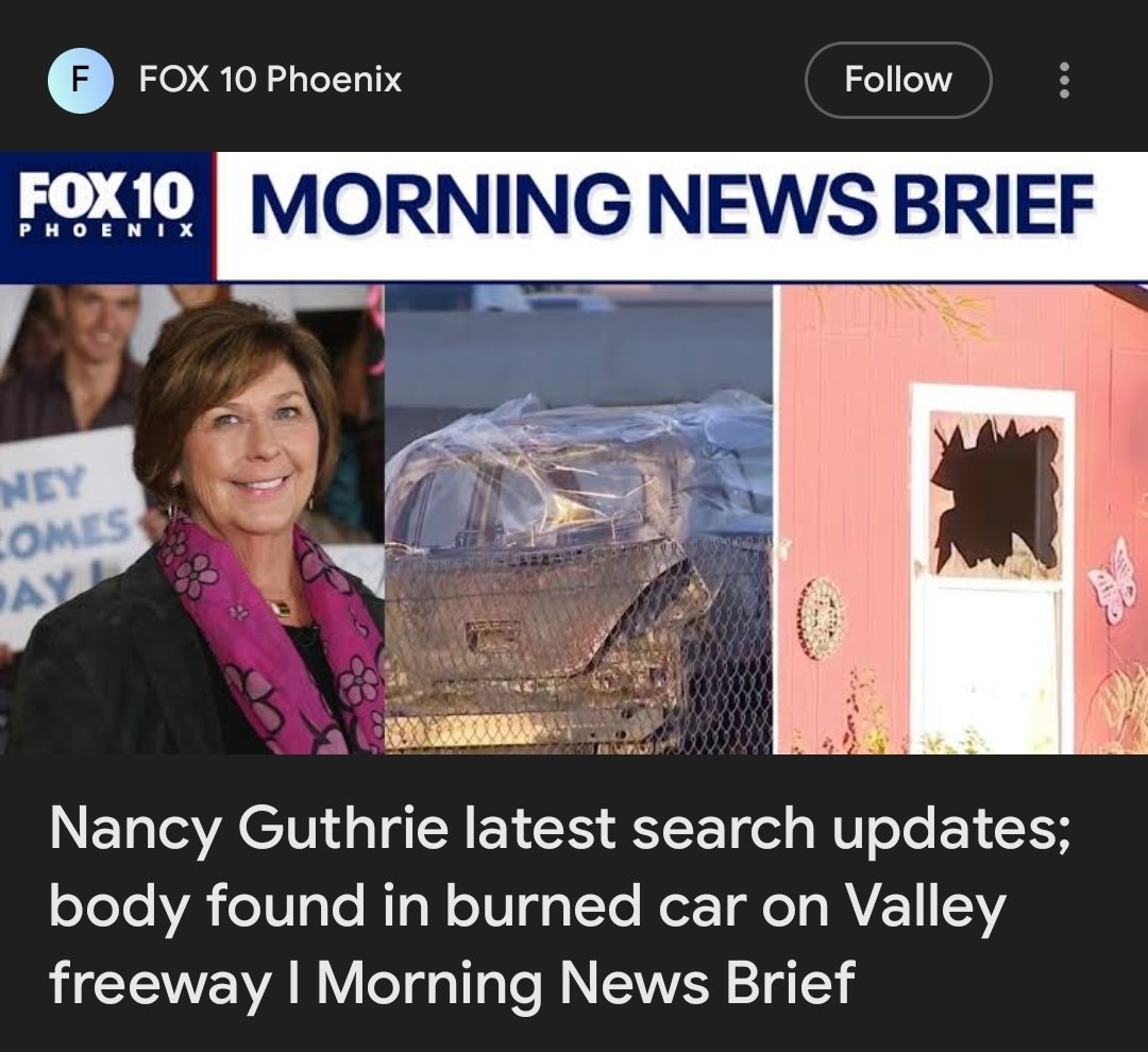 mastersuntzu's tweet image. @FOX10Phoenix how you gonna post this headline when the two aren't even related!? #NancyGuthrie #ClickBait #DoBetter