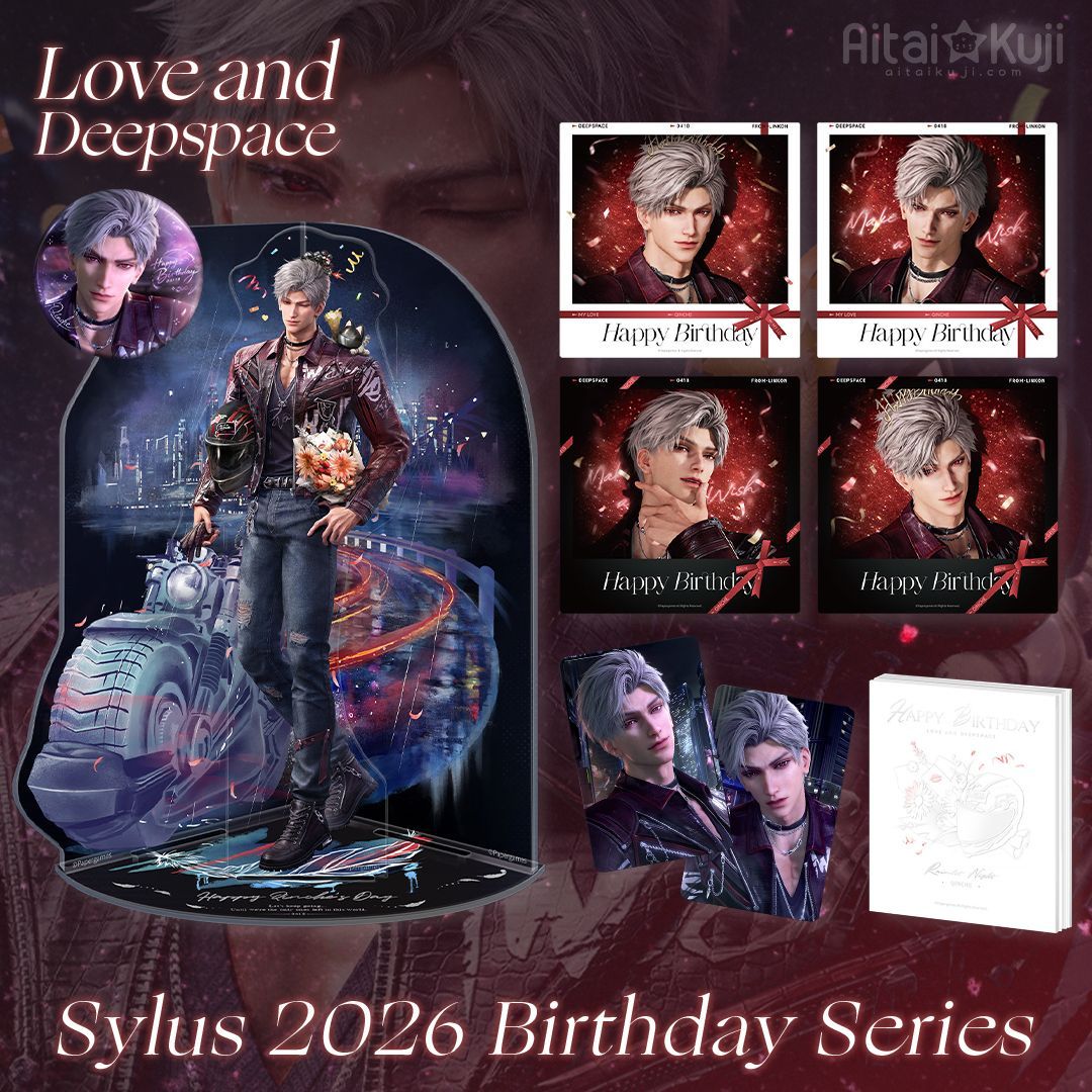 🏍️ 🎂 Sylus invites you on a joyride to celebrate his birthday! The Love and Deepspace 2026 Birthday Series includes a variety of merch based on his "Rainlit Night" event!

⬇️ Pre-order today!
🛒 buff.ly/YhZDttZ

#LADS #LoveandDeepspace #Sylus
