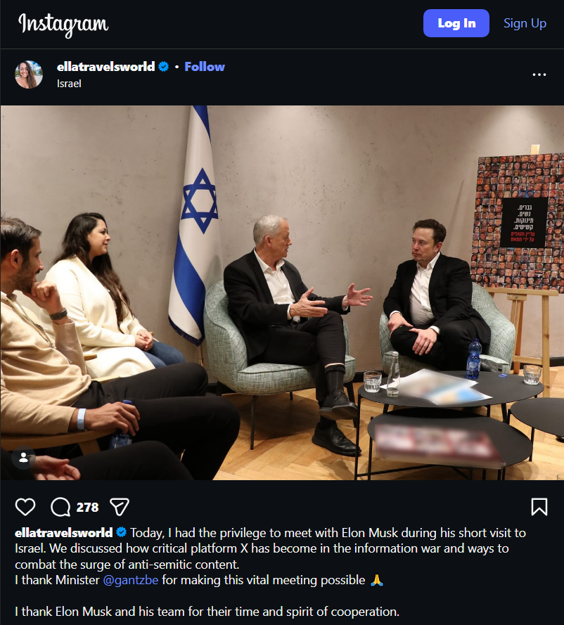 <a href="/JulianMaciasT/">Julián Macías Tovar</a> Fue capitana también de las Fuerzas de Inteligencia de "Israel" y se reunió con Elon Musk después de 7 de octubre para pedirle que se persiguiera a todo el que denunciase los crímenes sionistas.