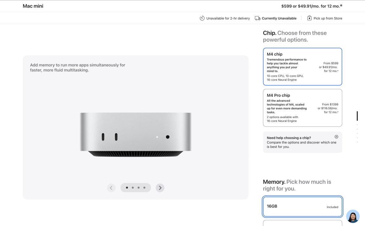 kobonemi's tweet photo. Mac MiniベースモデルがAppleオンラインストアで完売に - こぼねみ https://t.co/ocKGTZ7znz #Apple公式サイト #M4Macmini #Macmini #AppleStore #AppleOnlineStore https://t.co/Yk7WHTUQmE