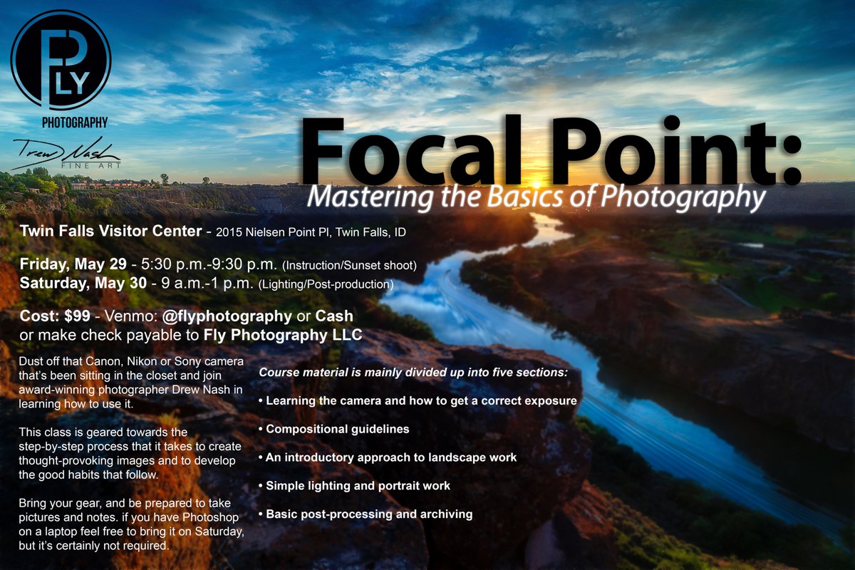 DrewNash1's tweet photo. If you're in the Magic Valley and want to learn basic photography, now is your chance! https://t.co/pwVT5tQyK4