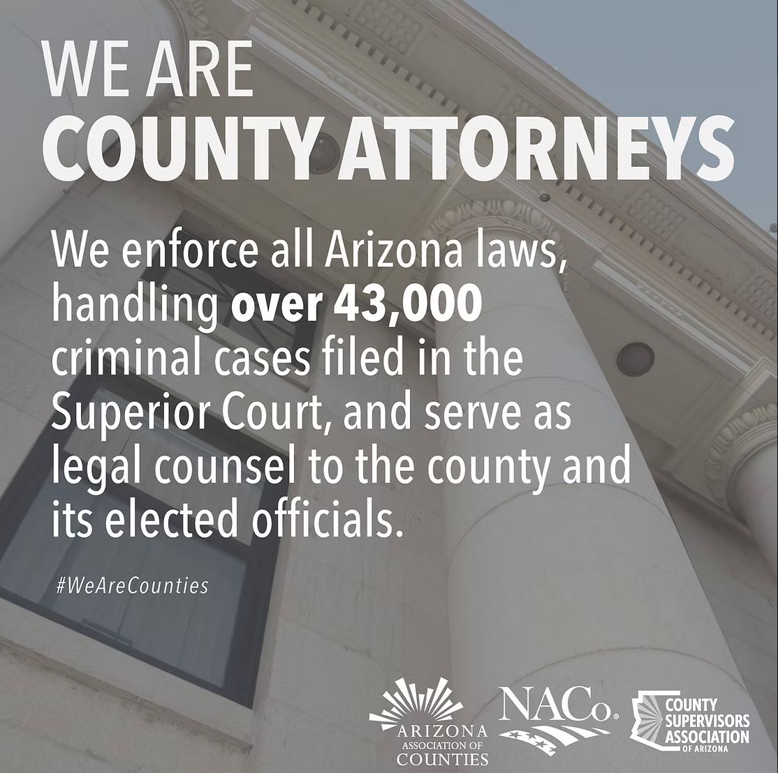 AZCounties's tweet photo. Justice. Accountability. Service. That’s what County Attorneys deliver across Arizona. #WeAreCounties #NCGM @csaofaz @NACo https://t.co/WaLi3rC0es