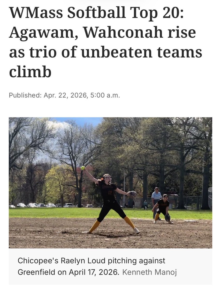 Av_Blankenship's tweet image. Climbing ⬆️

Team moved up to #11 in Western Mass (8-0) 📈
I’m up to 17 RBI in 8 games and still working.

Back at it tomorrow @ Northampton, 3:30

Should be a pitcher’s duel 👀🥎 @MassLiveHS 

#Softball #StudentAthlete #OnTheRise