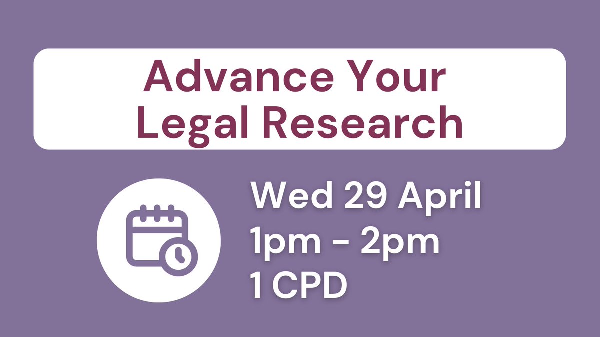 LawLibraryVic's tweet image. Legal research doesn’t have to be a struggle. Knowing the right tools—and when to use them—can save you time and your sanity.

Join our webinar to make sure you are researching smarter, not harder. 

📆 Register: ow.ly/vbI450YtaFw

#auslaw #viclaw #CPD