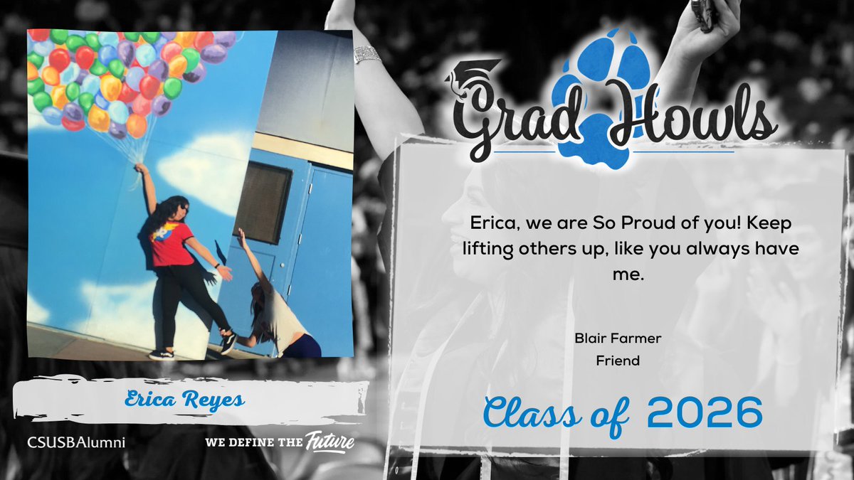 CSUSBAlumni's tweet image. Our graduating Coyotes are making this milestone one to remember 🎓💙 Join us in celebrating them in the comments 🐾
#GradHowls #CSUSBAlumni #CSUSB