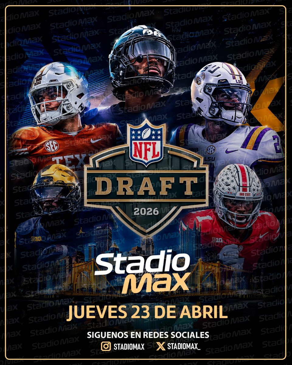 stadiomax_'s tweet photo. Con nuevos talentos jóvenes y promesas llega este jueves el #DraftNFL 🏈 sigue toda la cobertura por #StadioMax https://t.co/sOFDzukp5A