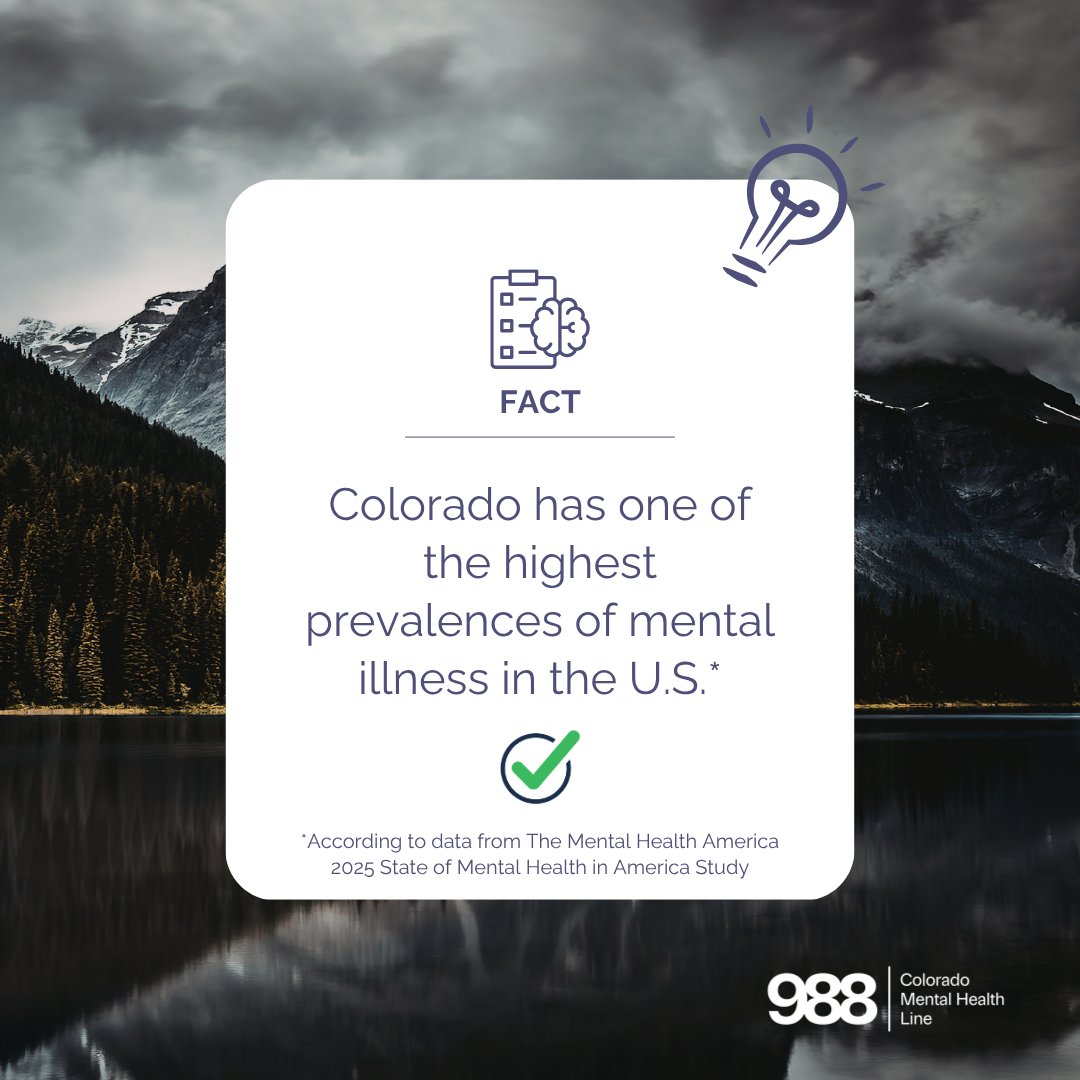 AuroraMHRorg's tweet image. #Colorado is #beautiful, but it #appearances don't always #reflect what's going on inside. Don't #struggle in #silence. Call us at (303) 617-2300 for #support today.

Thank you to @MentalHealthAm for this data.