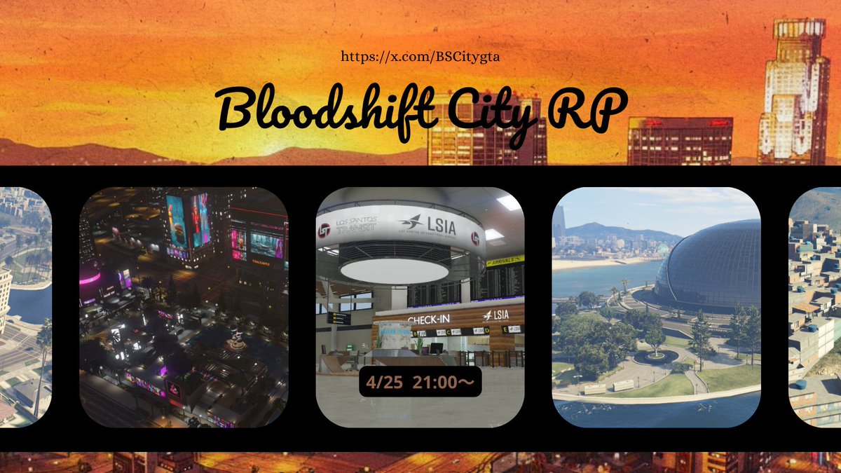 BSCitygta's tweet image. 🎉〖本日開幕〗🎉
📅 4/25 21:00〜 START
Bloodshift City RP、本日ついにオープン。

活動者限定・ミドルRPサーバーとして、
“物語を見せるRP”を軸にした街が動き出します。

この街で、あなたのストーリーを始めてください。
#BloodshiftCityRP #GTARP #FiveM #RPサーバー
