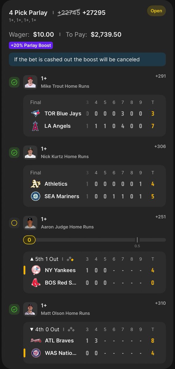 YohanLocks's tweet photo. Mike Trout 
Nick Kurtz 
Aaron Judge 
Matt Olsen https://t.co/OGQB8TdSiB
