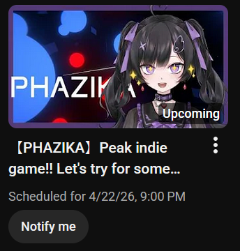 YoriGamesStudio's tweet photo. my oshi Kuroha Koe, the 3rd place high score holder in the Arena, is streaming PHAZIKA on youtube right now!!! go check out the stream!

#vtuber #speedrunning #indiegame https://t.co/6g1jUuIgTm