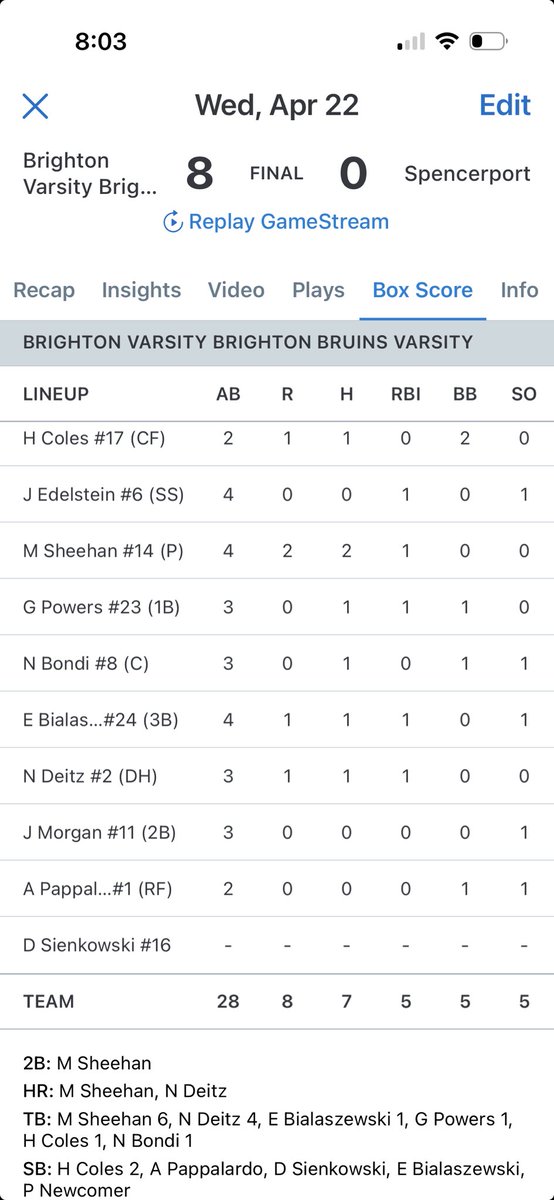 Bruins Baseball tweet media