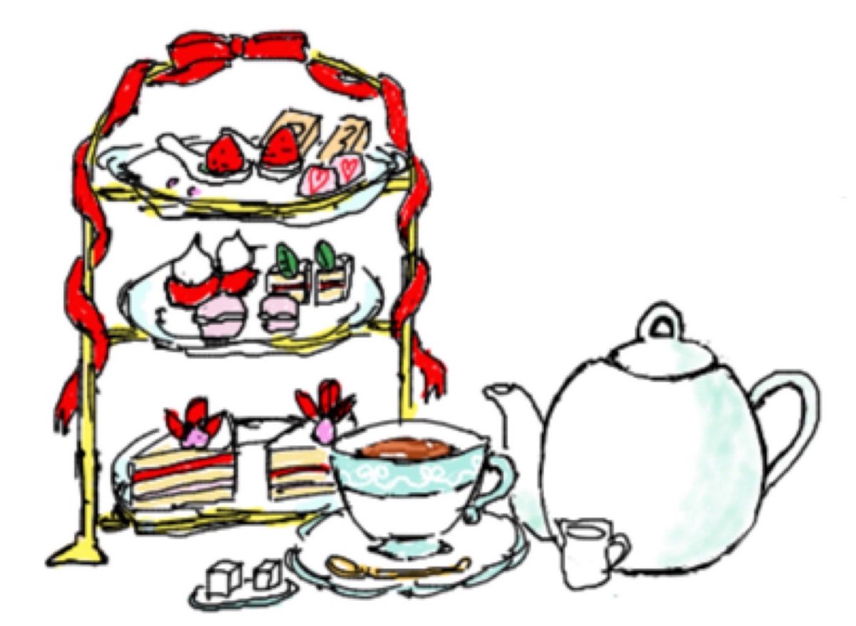 ちょっと前にアフヌン行きたすぎて描いた絵茶アフヌン🫖