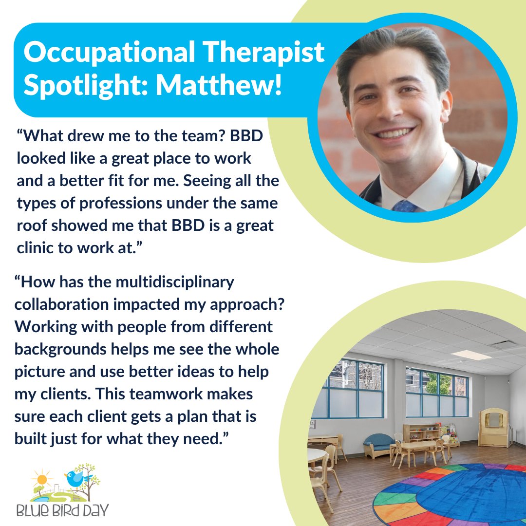 BBDProgram's tweet image. April is Occupational Therapy Month and we're celebrating our incredible OTs! #occupationaltherapy #occupationaltherapist #occupationaltherapymonth #staffspotlight #employeespotlight #westloopchicago #bluebirddayprogram #teamworkmakesthedreamwork