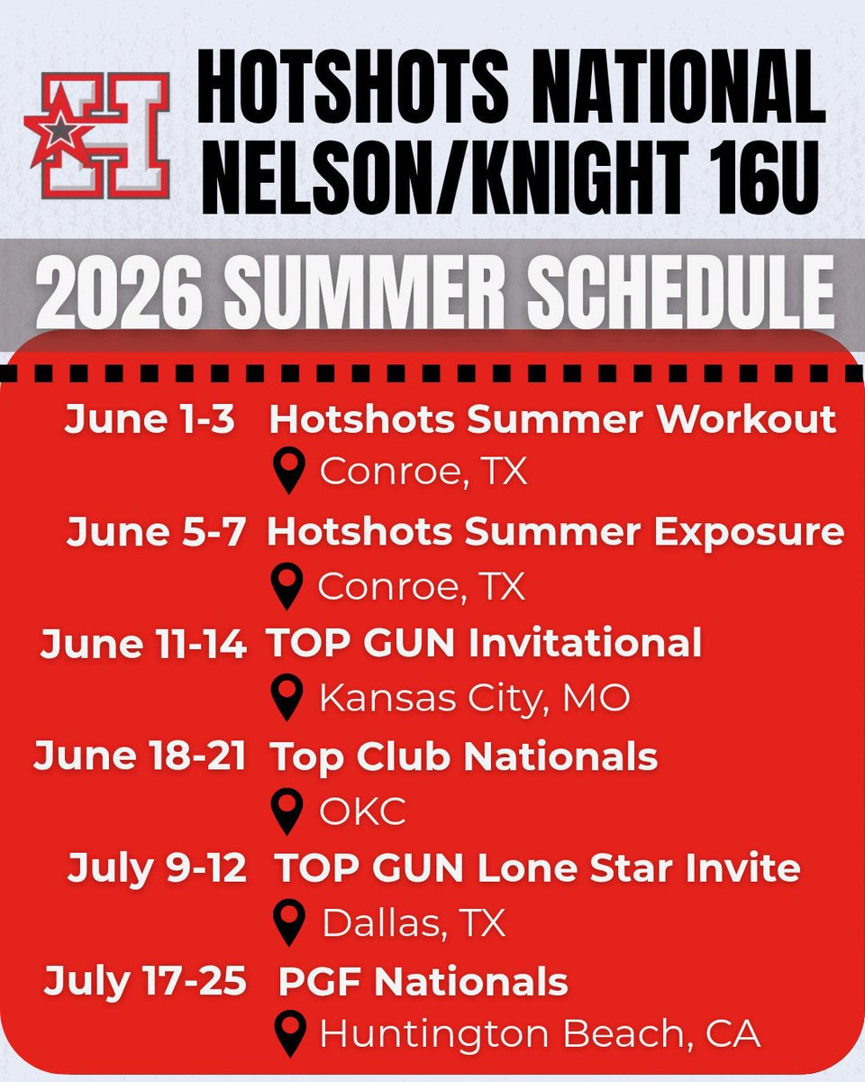 SavannahWiggy12's tweet photo. I’m so exited to be back on the field with my girls this summer! Here’s our schedule! #bangbang @McLennan_SB @CoachBerry33 @CoachJ_22 @julia_herzinger @hotshotsnation @WldcatSftball https://t.co/w91YrtcdrC