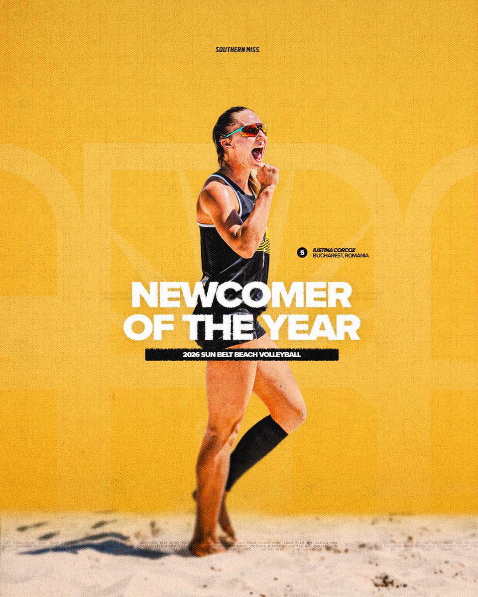 SouthernMissBVB's tweet photo. Big fan of the new digs!

Iustina Corcoz is your Sun Belt Newcomer of the Year!

#SMTTT https://t.co/OH4B6wMiGa