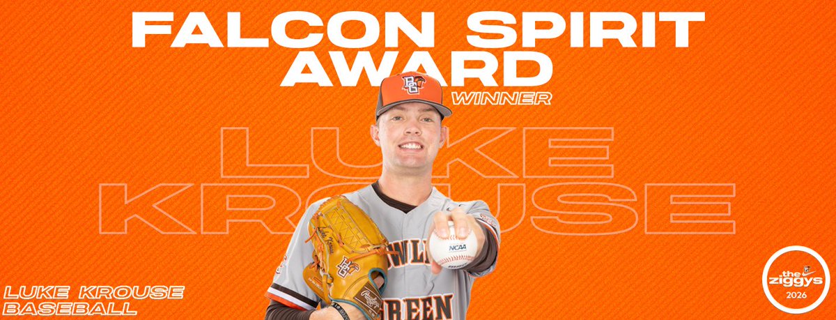 BGSU_Athletics's tweet image. Well done is better than well said is a mantra that this year's #ZIGGYS Male Falcon Spirit Award Winner leads by, congratulations Luke Krouse!