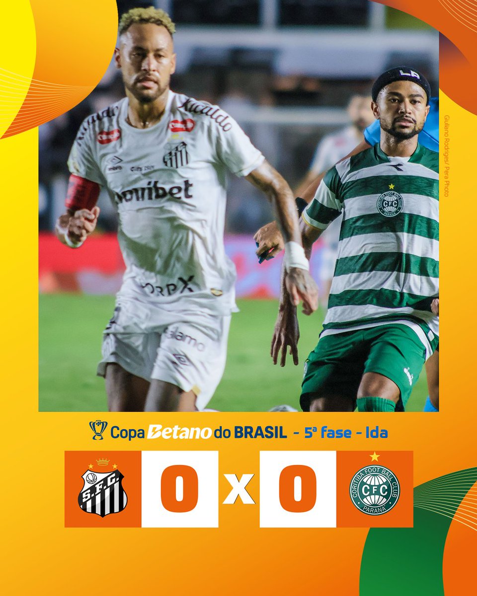 CopaDoBrasilCBF's tweet image. NADA FEITO! ❌

Sem gols para Santos e Coritiba. Está tudo em aberto para a volta! 🔥

#CopaBetanoDoBrasil #Santos #Coritiba