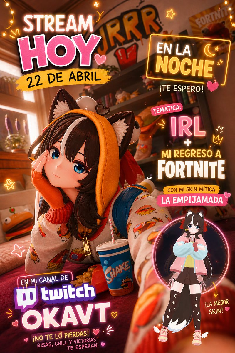⭐️🤍 En breves stream charlando y luego fornais!!
los  espero TUKIBARAS~~

Okavt en la morá y la verdosa ~

Creditos: DONASGORDAS 🍩✨