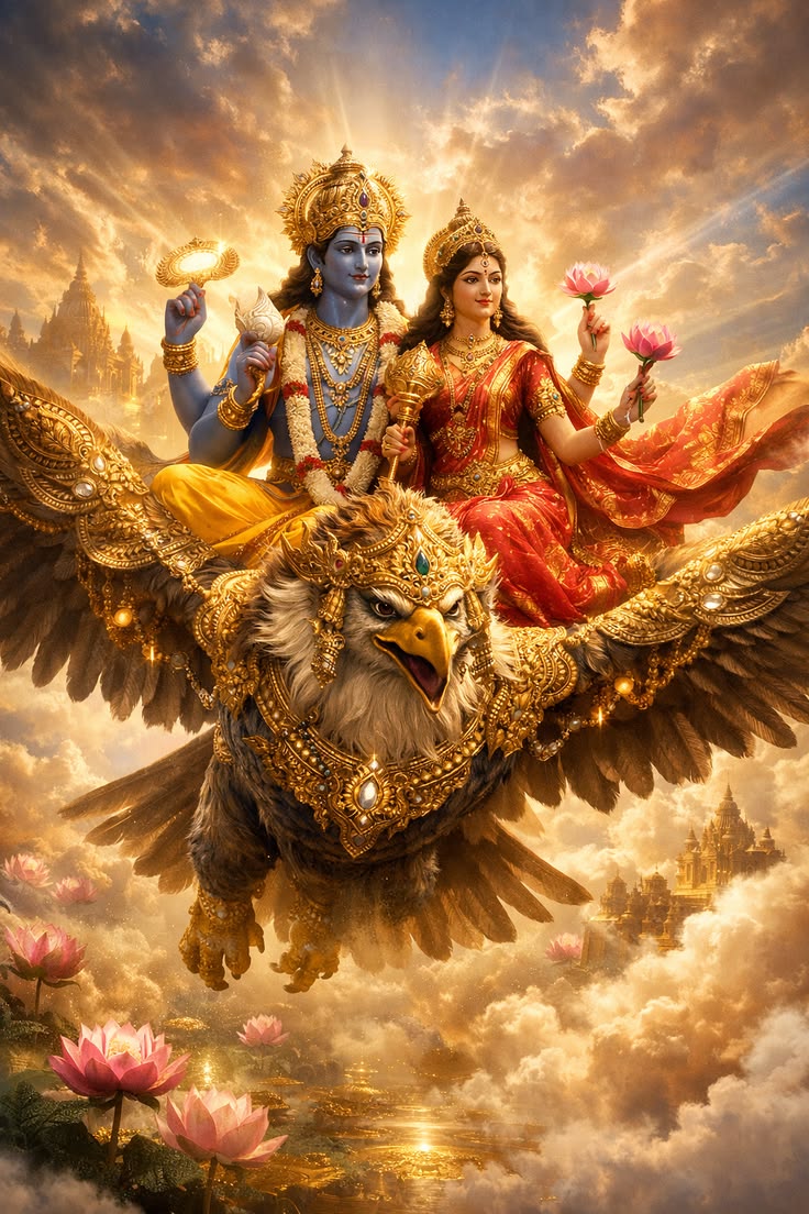 श्री हरि भगवान विष्णु-माता लक्ष्मी जी के प्रातः कालीन दिव्य अलौकिक दर्शन ।