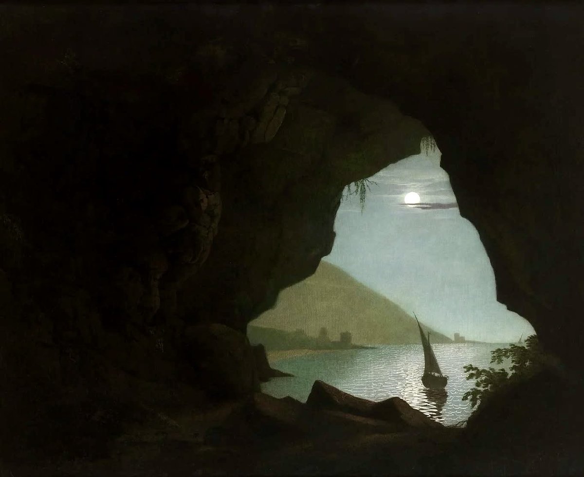 nissnickmich's tweet image. “Gruta en el Golfo de Salerno” (h. 1774). Obra del pintor inglés Joseph Wright de Derby #arte #pintura #paisaje #gruta #belleza #curiosidades #felizjueves #23abr