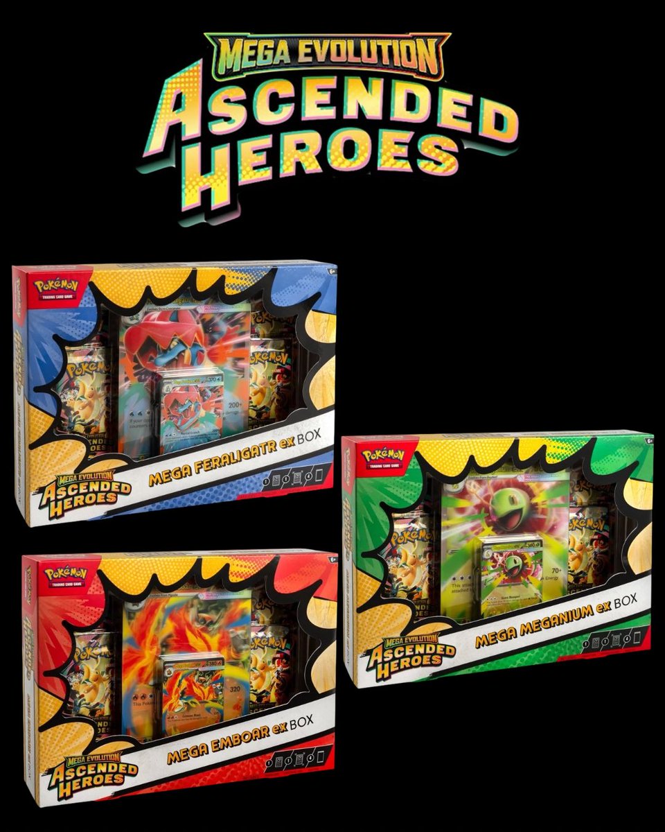 NiteLite123's tweet image. Count Down Begins… 15 Mins

Pokemon ME2.5 Ascended Heroes Meganium/Feraligatr/Emboar ex boxes

mavely.app.link/lL6PMFIDy2b

#Viral #Trending #TCG #Pokemon #TCGRestock #PokemonRestock #MegaEvolution #TradingCards #Collectors #PokemonCommunity #CardCollectors #RestockAlert #Deals