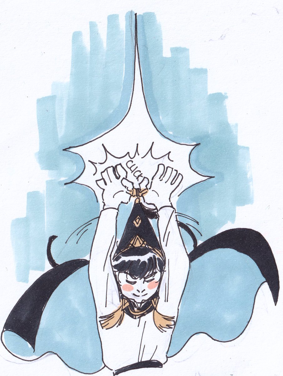 merchantarthurn's tweet photo. another orufrey doodle from 2022... i gotta do more silly things to get my art brain in gear #witchhatatelier https://t.co/EJZCYCkVre