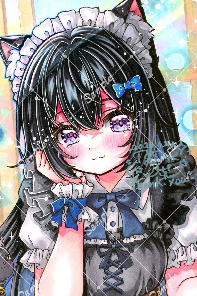 黒猫ちゃん出来ましたぁ！！
笠松で展示して頂く予定です☺️

 #コピック #アナログ