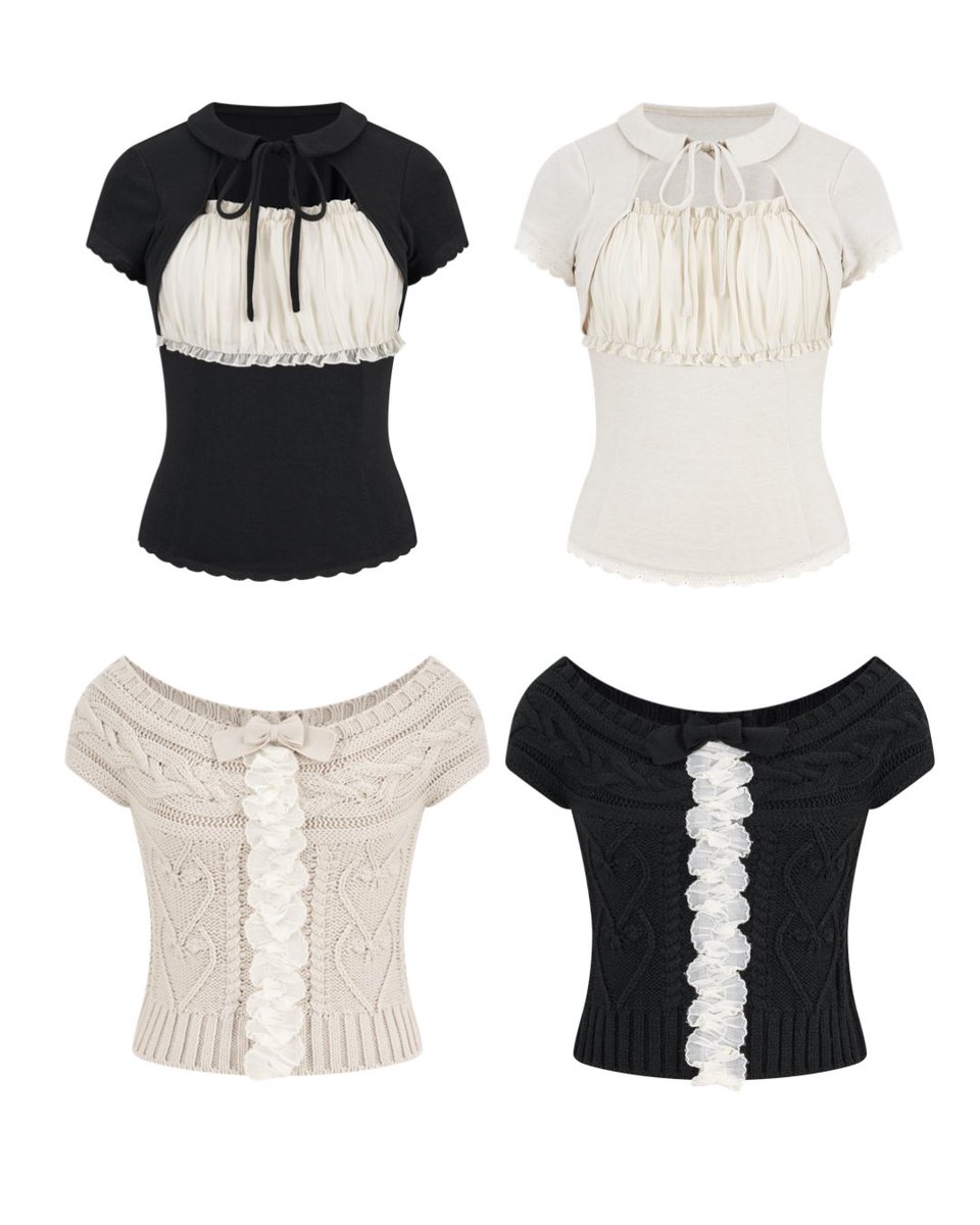 トップス ANDWANG Coquette Ribbon Knit Top ANDWANG Coquette Ribbon Knit Top 【公式通販】