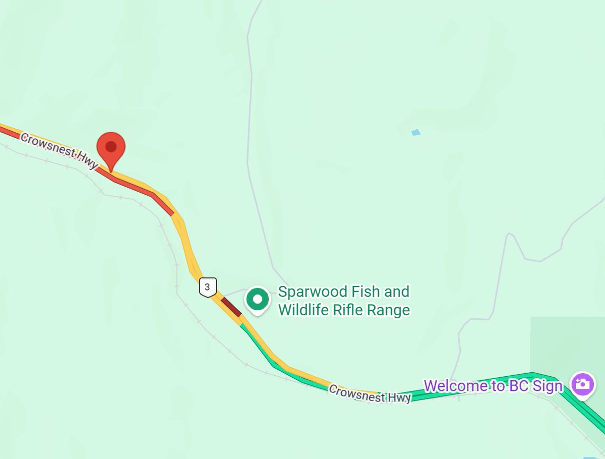 DriveBC's tweet image. 📡🪨 #BCHwy3 - Reports of rocks on the road east of Corbin Road near the #BC / #Alberta border. Crews are en route. Pass through the area with caution. 
@511Alberta