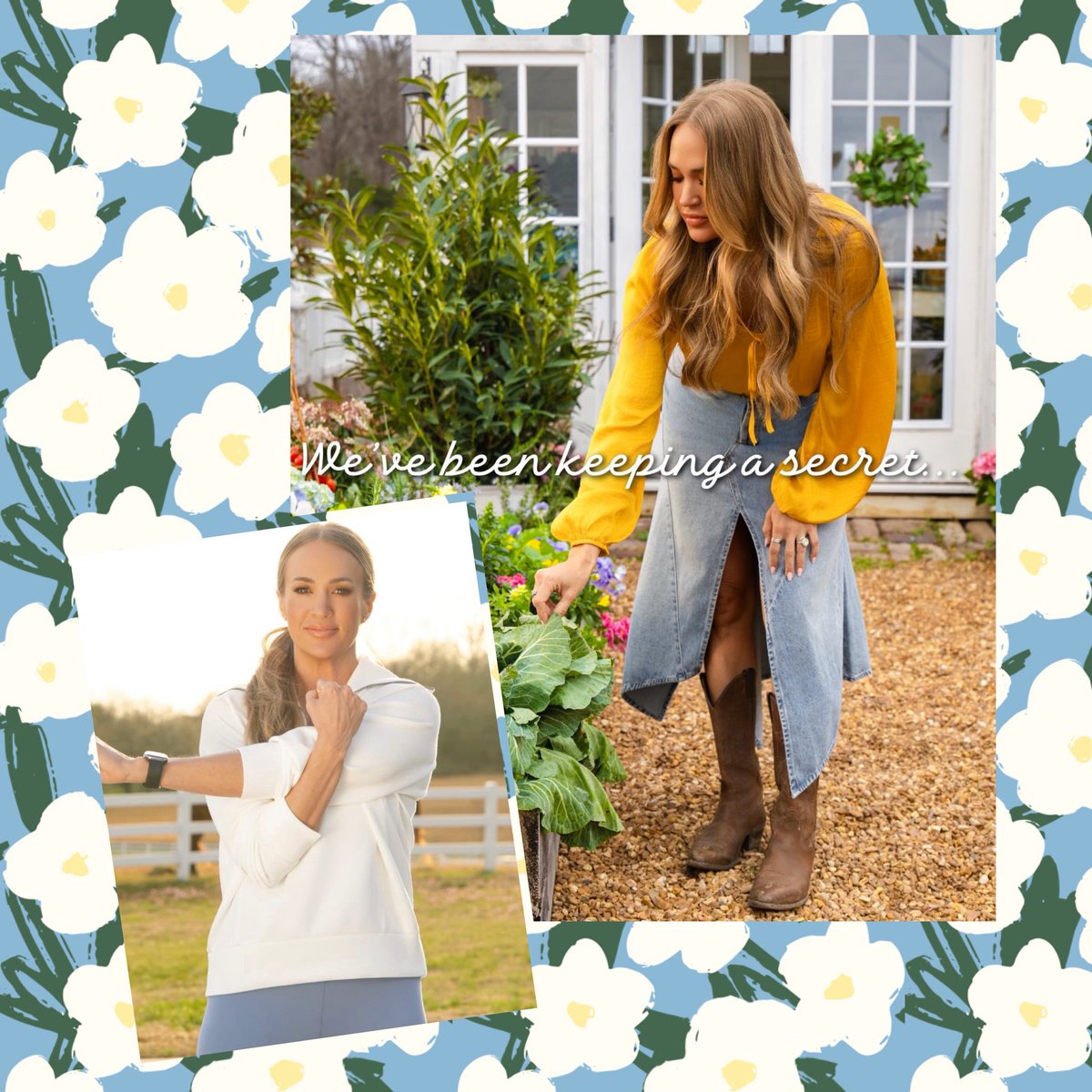 cu_content's tweet photo. What do you think the announcement is going to be?🤔 I'm thinking something
garden related or something to do with healthy food like pre-made food at grocery stores!🪴

📸: Carrie Underwood &amp; Fit52

#carrieunderwood #fit52 #newproject #comingsoon #HiNote

@carrieunderwood @fit52 https://t.co/cSVZjty6ds
