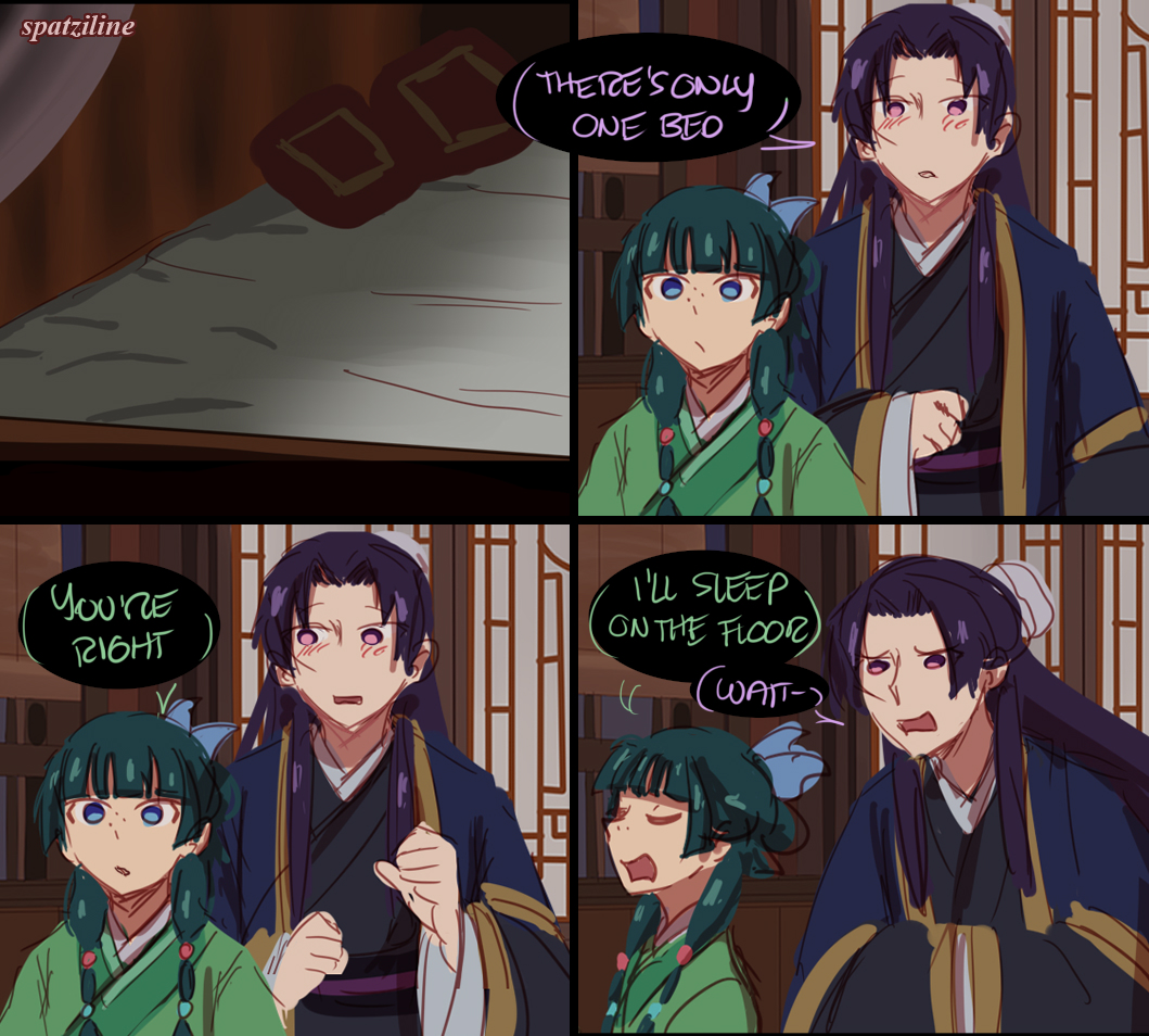 Jinshi and Maomao version, totally would happen to them in the one bed trope #theapothecarydiaries #kusuriyanohitorigoto